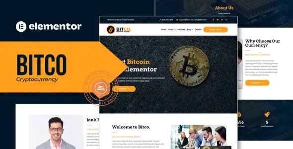 Bitco – Bitcoin & Cryptocurrency Elementor Template Kit